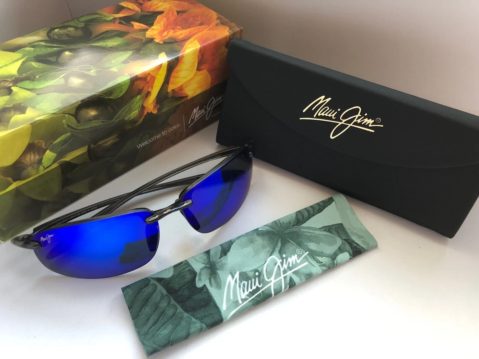 Gafas de sol Maui Jim B407-11 Ho'okipa marco gris/lentes polarizadas azules Hawaii Foto 2 de 4