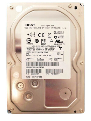 HGST Ultrastar 7K4000 (HUS724020ALS640) 2TB Internal 7.2K RPM SAS 3.5'' HDD