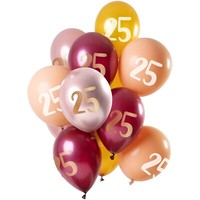 12 StüCk Folat Ballons 25 Jahre 33Cm Latex Helium Luftballon Geburtstag Deko