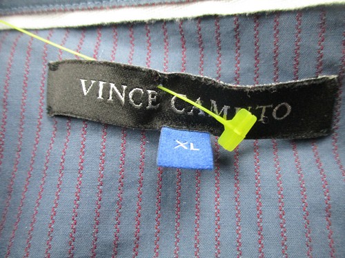 Vince Camuto Button Up Shirt Mens Extra Large Blue Striped Long Sleeve Casual - Picture 4 of 8