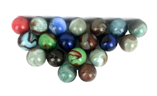 Lote De 20 Tiradores De Mármoles Colores Surtidos Sólidos Rojo Blanco Azul De Colección - Imagen 2 de 13
