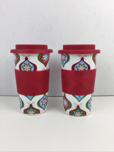 2 California Pantry Christmas 16 oz Travel Mug With Silicone Lid & Cozy LC442746 - Picture 1 of 11