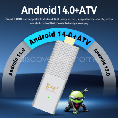 TV98 ATV Android 14 Smart TV Stick 2.4G 5G WiFi TV Box 8K Ultra HD Media Player