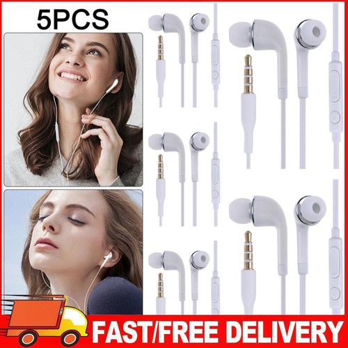 5Pcs 3.5mm In-Ear Wired Earphones Headset with Mic for Samsung Galaxy S3 SIII i9