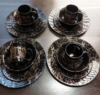 Lot Arcoroc Vintage : Saladier + 6 Bols En Verre Noir - France