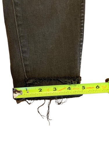 Madewell 10” High Rise Skinny Jeans Womens Sz 28x27.5” Black Raw Fray Hems Denim - Picture 6 of 16