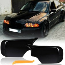 2X M-Stil Spiegelkappen Gehäuse Für BMW 3er E46 Limo Touring 98-05 Glanz Schwarz