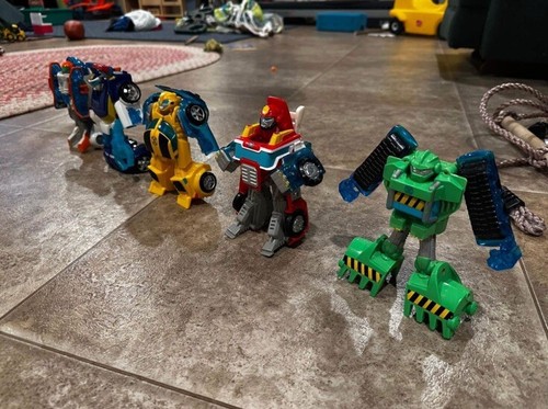 Transformers Playskool Rescue Bots Turbo Changers Lot Of 5 Figures Toys Hasbro