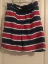 Lands End Boys Stripe Swim Trunks Board Shorts Swimwearr Size 14-16 Multi-Color