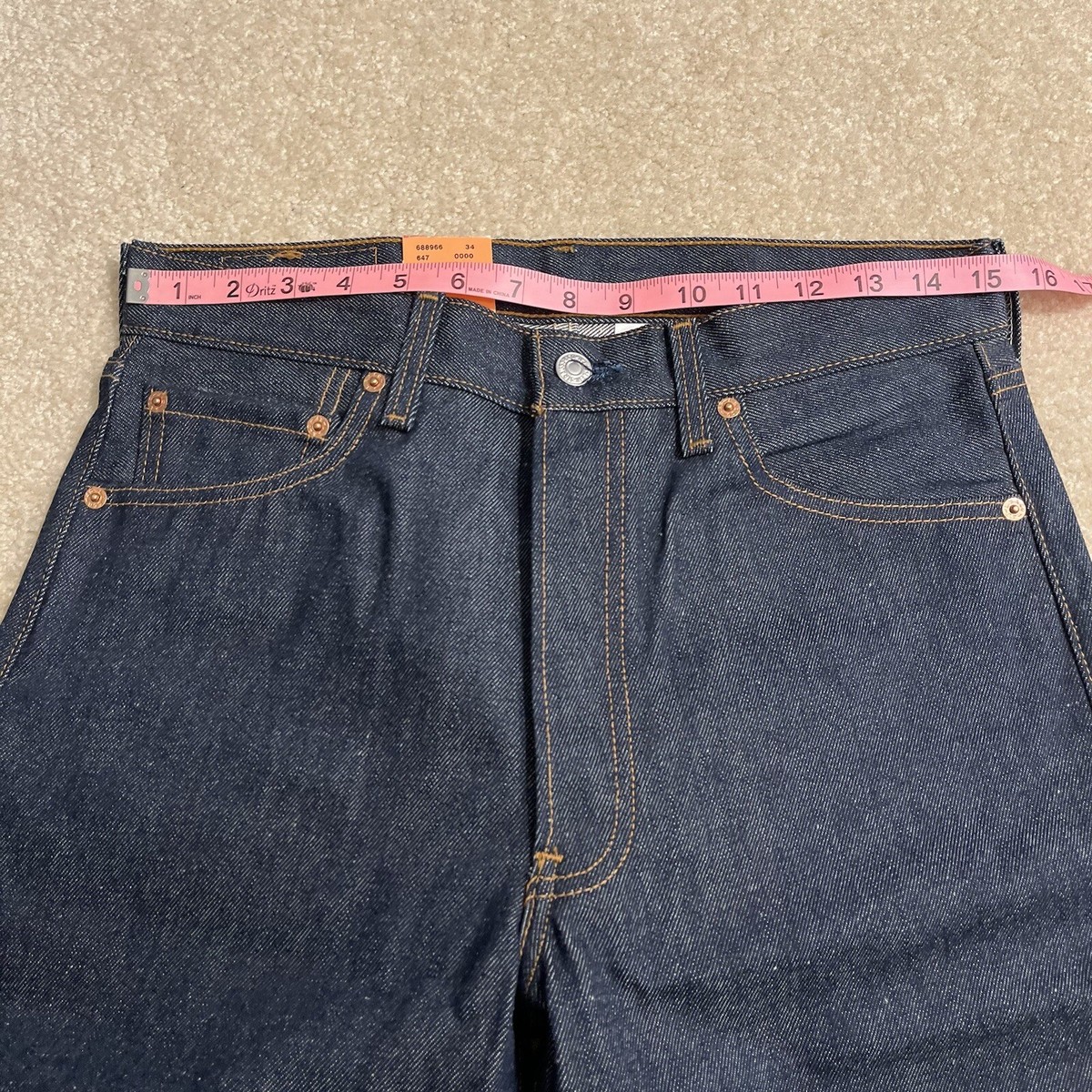 L-501xx NEW VINTAGE Levis 501 XX Jeans Mens 30x34 Denim Dark Button Fly