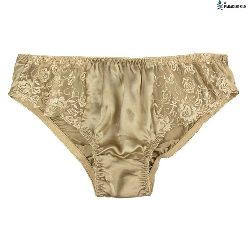 100% Natural Silk Women's Knickers Low Rise Briefs With Lace Solid Size S M ... - Picture 5 of 11