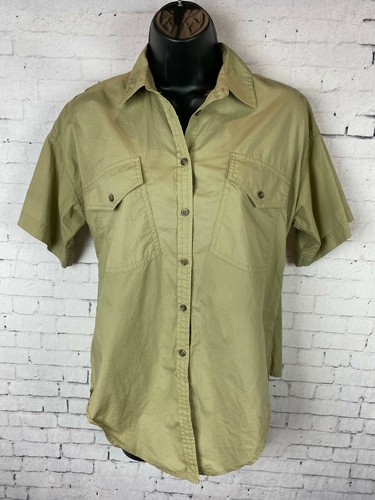 Madewell Button-Up Shirt XS Women's Embroidered Floral Pattern Olive-Beige (CAK) - Picture 3 of 7