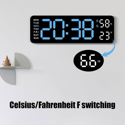 With Calendar Date Temperature LED Large Display USB Digital V2S7 Wall P4Q2 - Picture 4 of 22
