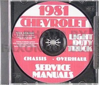 1981 Chevrolet Truck Shop Manuell Set CD Pickup Van Blazer Suburban Reparatur