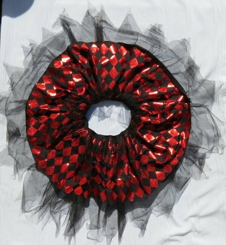 Halloween Costume Women’s Red Black Harlequin Elastic Waist Tutu One Size US S M - Picture 3 of 4