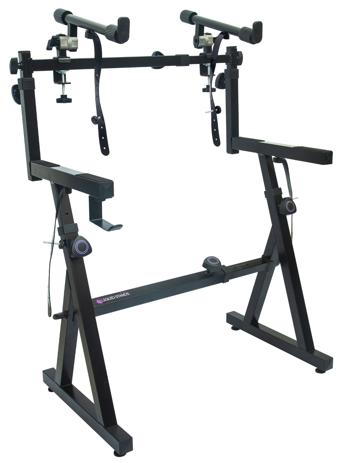 Liquid Stands Adjustable Z Shape Black Keyboard Stand w/ 2nd Tier