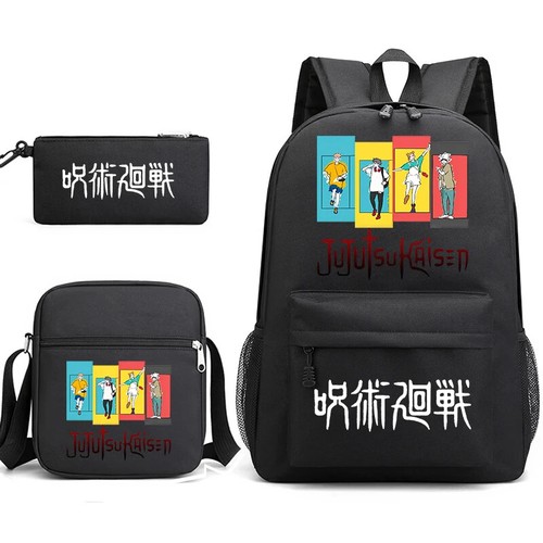 Zaino scuola Anime Jujutsu Kaisen borsa a tracolla astuccio portamatite set 3 pezzi - Foto 4 di 56