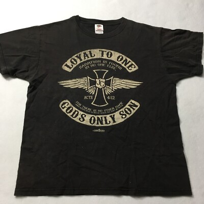 vintage Men s Loyal To One Gods Only Son T-Shirt Y2K Christian Acts 4:12 XL