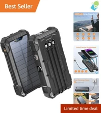 All-in-One 42800mAh Battery Pack & Emergency Solar Charger - 3 Modes Flashlights