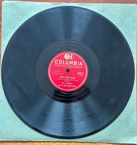 BILL MONROE BLUE GRASS BOYS~ROCKY ROAD BLUES COLUMBIA BLUEGRASS 78 RECORD - Imagen 2 de 4