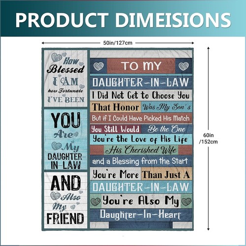 Daughter in Law Gifts,Gifts for Daughter in Law Blanket,to My Daughter in Law - Picture 2 of 8