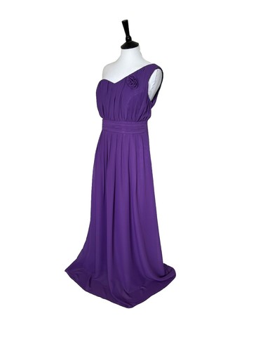 BNWT🩶ANGEL STAR .. Fabulous Purple One Shoulder Evening Dress Size 18🩶 - Picture 3 of 12