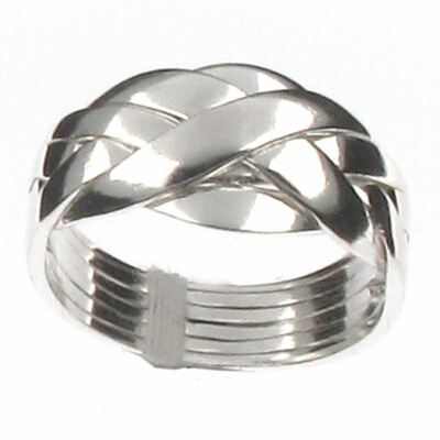 Sterlingsilber 6 Band Puzzle Ring - klassisches Design - wählen Sie Ihre Größen L bis X