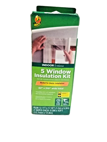 New Duck 5 Window Insulation Kit 62"x210" Maintain Home Repair Winter Insulation