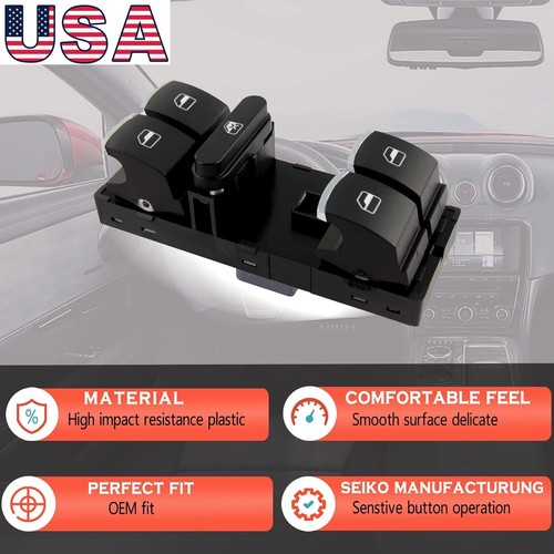 Master Driver Power Window Switch for 2009-2017 VW Tiguan/Golf/Jetta/CC/Passat - Picture 7 of 8