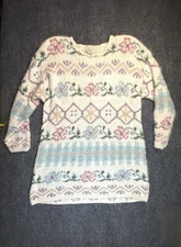 Vintage Express Tricot Womens Silk Angora Blend Sweater Cottage Coquette, L