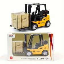Miniature Forklift Truck Alloy Engineering Pull Back Inertia Truck Toy Die-Cast