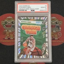 2023 Panini​ Donruss​ Stephen​ Curry​ Crunch Time Holo Laser /99 PSA​ 10