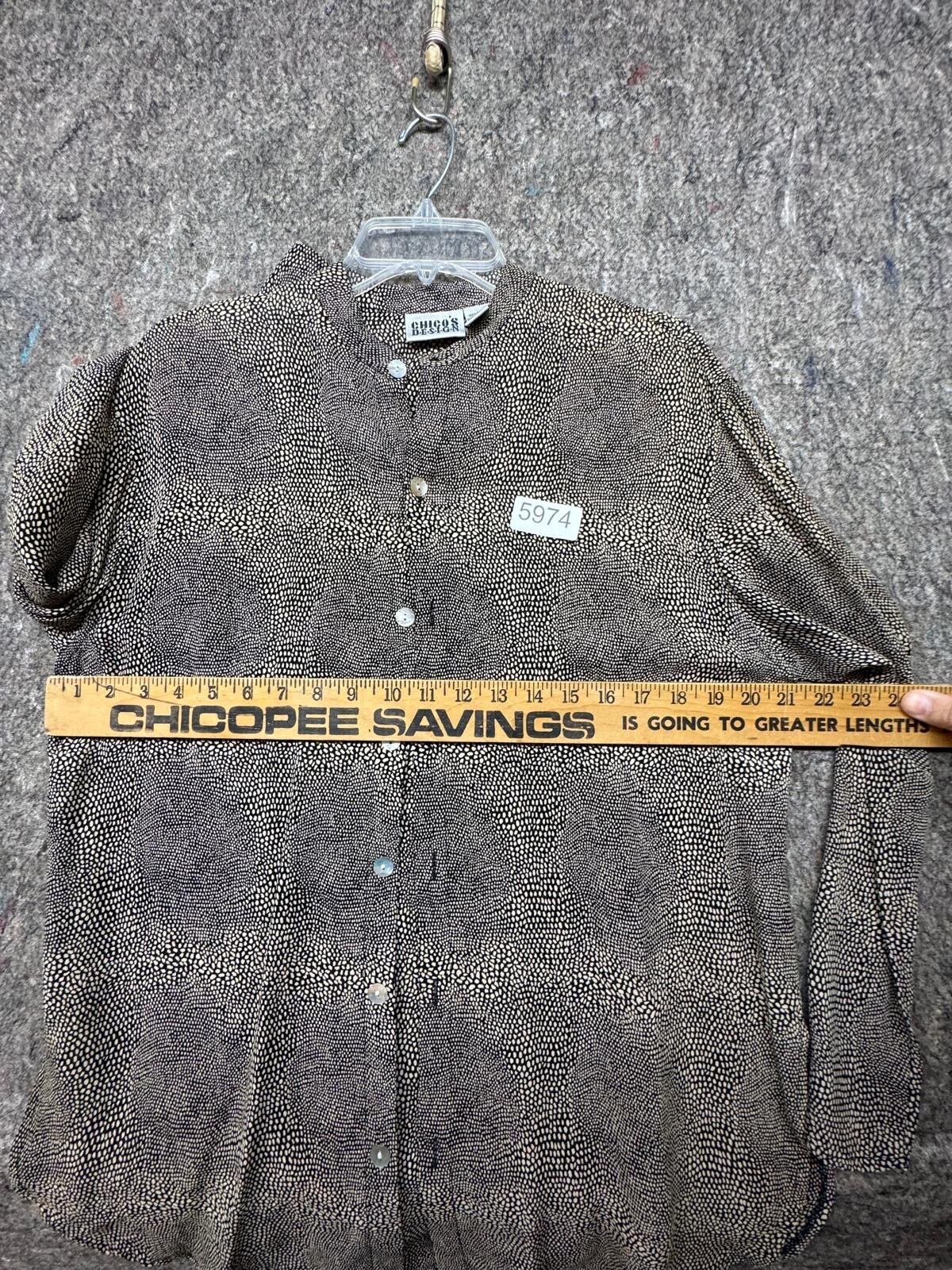 Chicos Womens Tunic Button Down Roll Tab Black Ta… - image 3