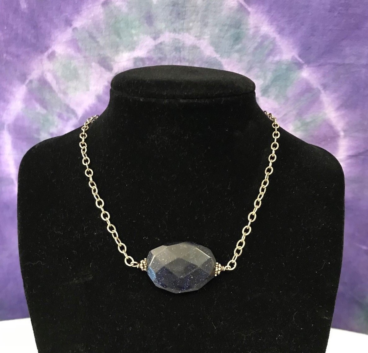 Brenda Perruzza Purple Goldstone Sterling Silver 925 Chain Necklace eBay