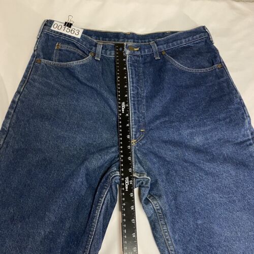 Jeans uomo OshKosh anni 90 vestibilità classica foderato in flanella denim 37x33,5 blu medio USA - Foto 21 di 24