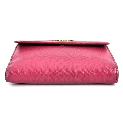 PRADA Bifold Wallet Purse Saffiano Leather Pink #A338 - Picture 18 of 24