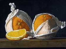 Still life oranges wrapped J. Peto Tile Mural Kitchen Backsplash Marble Ceramic
