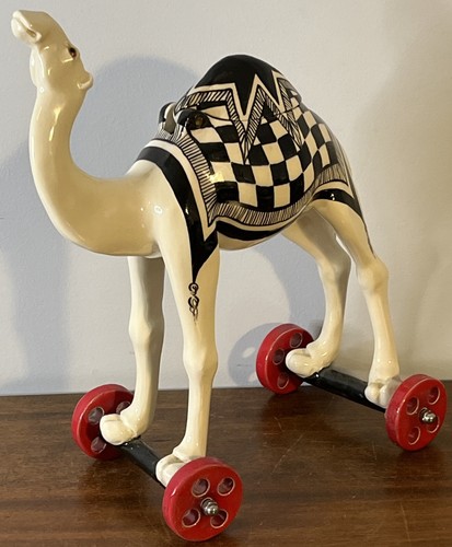 Andree Richmond Tucson AZ Artist Signed Clay Art Sculpture Camel On Wheels - Picture 4 of 13