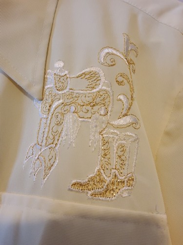 Vtg H BAR C California Long Tail Yellow Embroidered Pearl Snap Western Shirt 16 - Picture 2 of 11