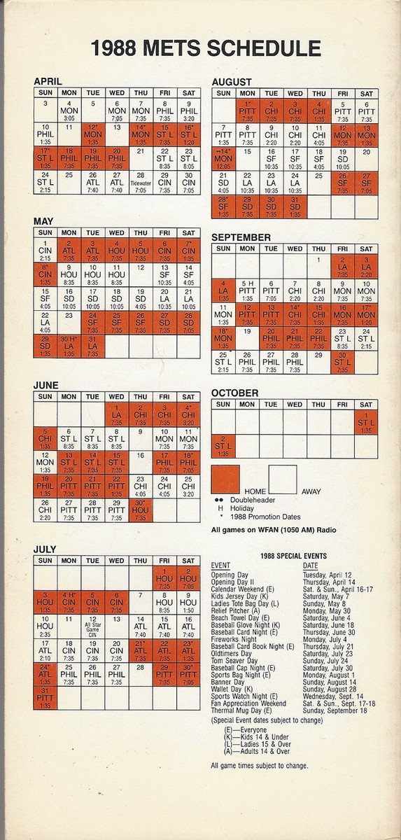 1988 New York Mets Information Guide Shea's 25th Birthday | eBay