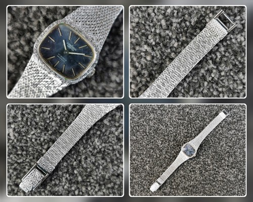 Vintage 60er Jahre Pallas Ormo Uhr, Cushion Blue Dial, 17 Jewels, Silber P Armband - Bild 4 von 14