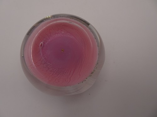 Charles Kaziun Jr Glass Miniature Millefiori FACETED Pink Gold Dust Paperweight - Picture 10 of 13