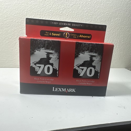 Lexmark Black 70 Ink Cartridge 2 pack - New Sealed - Picture 2 of 16