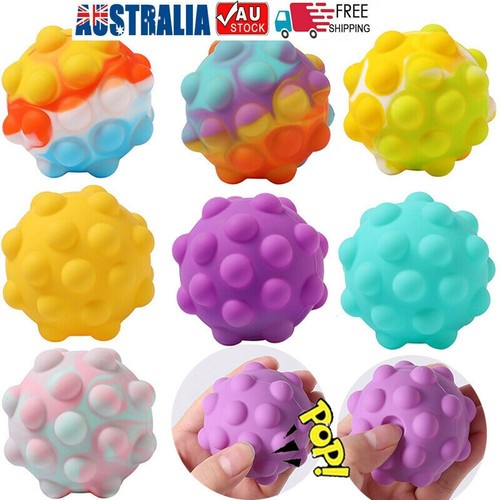 Popit Bubble Cube Rainbow Ball Squeeze 3D Elastic Ball Fidget Toys Stress ReliKU - Picture 3 of 22