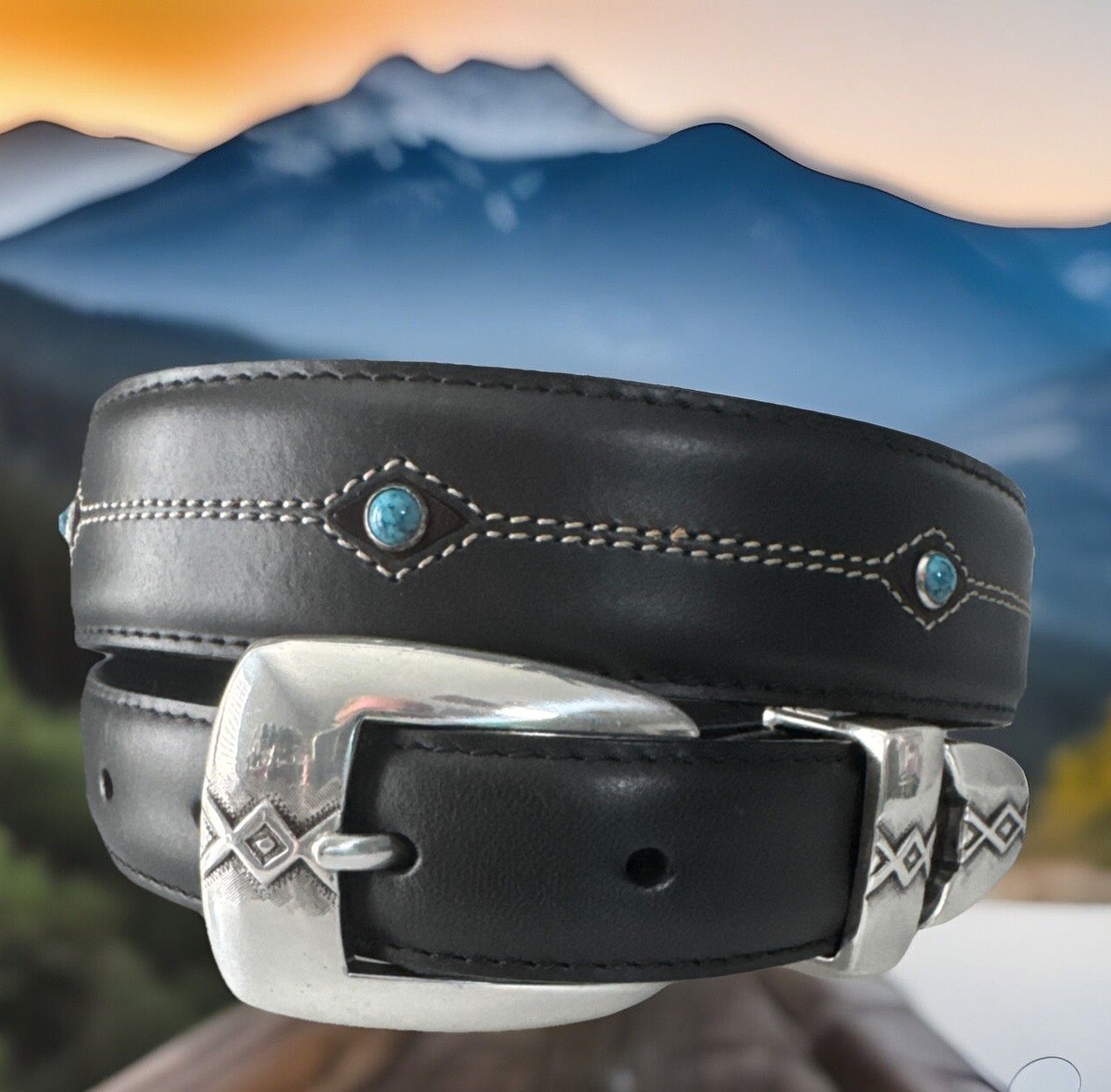 Brighton CODY TURQUOISE Taper Leather Belt Size 30 NWT  display picture 3
