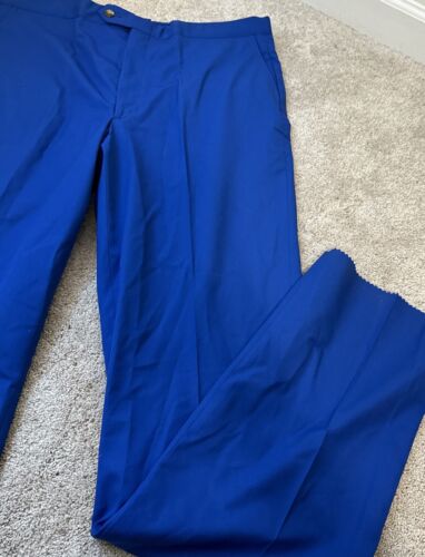 VINTAGE SANSABELT HOSE THE SANSABELT SYSTEM HERREN Gr. 40 ungesäumt blau - Bild 4 von 13