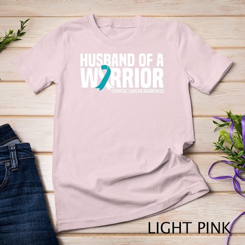 Camiseta unisex para hombre Marido de un guerrero concientización sobre el cáncer de cuello uterino - Imagen 8 de 16