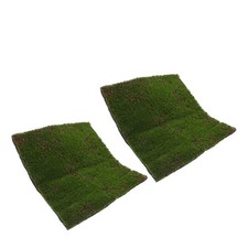 2Pcs Reusable Artificial Moss Mats for Decor Green Plastic Realistic Faux Turf