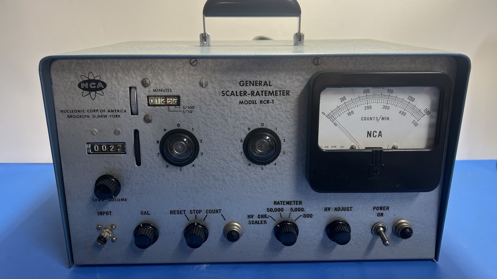 Vintage NCA RCR-1 Scaler Ratemeter + Probe + AK-3 Case & Manuals – WORKING