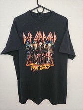 Def Leppard Concert Tour 2020 T-Shirt Unisex LARGE Black Cotton Graphic Print